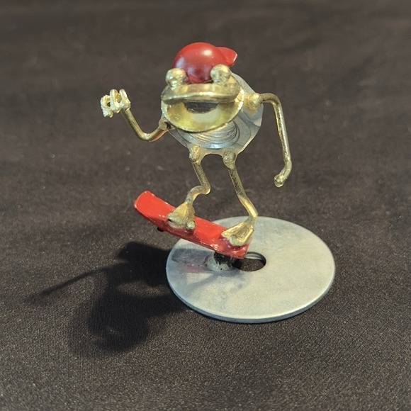 Other - Vtg 2000 Arthur Ward Frog Sculpture Nuts Bolts Skater Skateboarder Reproduction